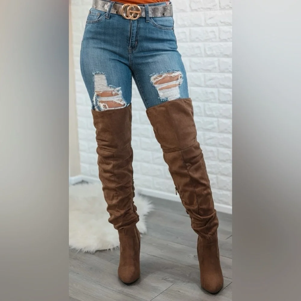 Brown Over-the-Knee Boots